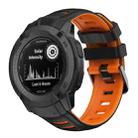 For Garmin Instinct 2X Two Color Silicone Watch Band(Black Orange) - 1