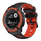 For Garmin Instinct 2X Two Color Silicone Watch Band(Black Red) - 1