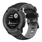 For Garmin Instinct 2X Two Color Silicone Watch Band(Black Grey) - 1