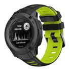 For Garmin Instinct 2X Two Color Silicone Watch Band(Black Lime) - 1