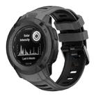 For Garmin Instinct 2X Two Color Silicone Watch Band(Black) - 1