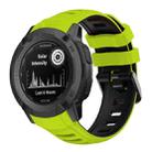 For Garmin Instinct 2X Two Color Silicone Watch Band(Lime Black) - 1