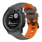 For Garmin Instinct 2X Two Color Silicone Watch Band(Space Grey Orange) - 1