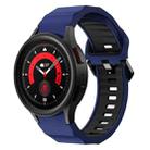 For Samsung Galaxy Watch 6 Wave Texture Two Color Silicone Watch Band(Blue Black) - 1