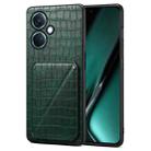 For OPPO K11 / OnePlus Nord CE3 5G Denior Imitation Crocodile Leather Back Phone Case with Holder(Green) - 1