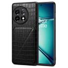 For OnePlus Ace 2 Pro 5G Denior Imitation Crocodile Leather Back Phone Case with Holder(Black) - 1