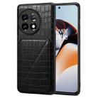 For OnePlus Ace 2 / 11R 5G Denior Imitation Crocodile Leather Back Phone Case with Holder(Black) - 1