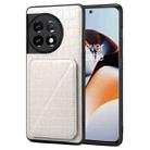 For OnePlus Ace 2 / 11R 5G Denior Imitation Crocodile Leather Back Phone Case with Holder(White) - 1