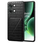 For OnePlus Ace 2V / Nord 3 5G Denior Imitation Crocodile Leather Back Phone Case with Holder(Black) - 1