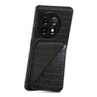 For OnePlus Ace 2V / Nord 3 5G Denior Imitation Crocodile Leather Back Phone Case with Holder(Black) - 2