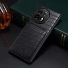 For OnePlus Ace 2V / Nord 3 5G Denior Imitation Crocodile Leather Back Phone Case with Holder(Black) - 6