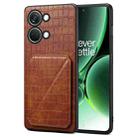 For OnePlus Ace 2V / Nord 3 5G Denior Imitation Crocodile Leather Back Phone Case with Holder(Brown) - 1