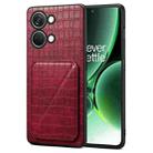 For OnePlus Ace 2V / Nord 3 5G Denior Imitation Crocodile Leather Back Phone Case with Holder(Rose Red) - 1