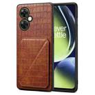 For OPPO K11x 5G / OnePlus Nord CE3 Lite Denior Imitation Crocodile Leather Back Phone Case with Holder(Brown) - 1