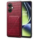 For OPPO K11x 5G / OnePlus Nord CE3 Lite Denior Imitation Crocodile Leather Back Phone Case with Holder(Rose Red) - 1