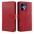 For Infinix Hot 40i Calf Texture Buckle Flip Leather Phone Case(Red) - 1