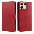 For Infinix Note 40 Pro 5G Calf Texture Buckle Flip Leather Phone Case(Red) - 1