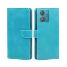 For Motorola Edge 40 Neo 5G Calf Texture Buckle Flip Leather Phone Case(Light Blue) - 1