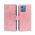 For Motorola Edge 40 Neo 5G Calf Texture Buckle Flip Leather Phone Case(Rose Gold) - 1