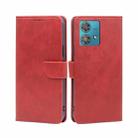 For Motorola Edge 40 Neo 5G Calf Texture Buckle Flip Leather Phone Case(Red) - 1