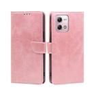 For Motorola Moto G Stylus 2023 4G Calf Texture Buckle Flip Leather Phone Case(Rose Gold) - 1