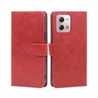 For Motorola Moto G Stylus 2023 4G Calf Texture Buckle Flip Leather Phone Case(Red) - 1