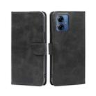 For Motorola Moto G14 4G Calf Texture Buckle Flip Leather Phone Case(Black) - 1