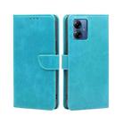 For Motorola Moto G14 4G Calf Texture Buckle Flip Leather Phone Case(Light Blue) - 1