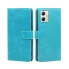 For Motorola Moto G54 5G EU Version Calf Texture Buckle Flip Leather Phone Case(Light Blue) - 1