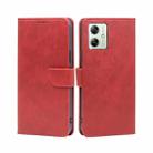 For Motorola Moto G54 5G EU Version Calf Texture Buckle Flip Leather Phone Case(Red) - 1