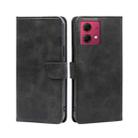 For Motorola Moto G84 5G Calf Texture Buckle Flip Leather Phone Case(Black) - 1