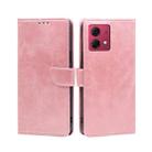 For Motorola Moto G84 5G Calf Texture Buckle Flip Leather Phone Case(Rose Gold) - 1