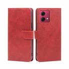 For Motorola Moto G84 5G Calf Texture Buckle Flip Leather Phone Case(Red) - 1