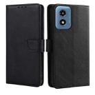 For Motorola Moto G Play 4G 2024 Calf Texture Buckle Flip Leather Phone Case(Black) - 1