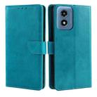 For Motorola Moto G Play 4G 2024 Calf Texture Buckle Flip Leather Phone Case(Light Blue) - 1