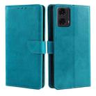 For Motorola Moto G24 4G Calf Texture Buckle Flip Leather Phone Case(Light Blue) - 1