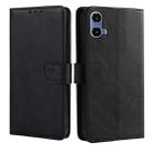 For Motorola Moto G34 5G Calf Texture Buckle Flip Leather Phone Case(Black) - 1