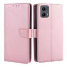 For Motorola Edge 5G 2024 Calf Texture Buckle Flip Leather Phone Case(Rose Gold) - 1