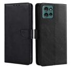 For Motorola Edge 50 5G Calf Texture Buckle Flip Leather Phone Case(Black) - 1