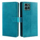 For Motorola Edge 50 5G Calf Texture Buckle Flip Leather Phone Case(Light Blue) - 1