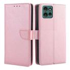 For Motorola Edge 50 5G Calf Texture Buckle Flip Leather Phone Case(Rose Gold) - 1