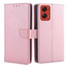 For Motorola Moto G Stylus 5G 2024 Calf Texture Buckle Flip Leather Phone Case(Rose Gold) - 1