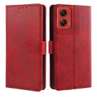 For Motorola Moto G Stylus 5G 2024 Calf Texture Buckle Flip Leather Phone Case(Red) - 1