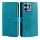 For Motorola Edge 50 Pro 5G Calf Texture Buckle Flip Leather Phone Case(Light Blue) - 1