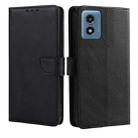 For Motorola Moto G 5G 2024 Calf Texture Buckle Flip Leather Phone Case(Black) - 1