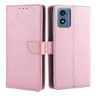 For Motorola Moto G 5G 2024 Calf Texture Buckle Flip Leather Phone Case(Rose Gold) - 1