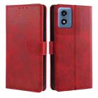 For Motorola Moto G 5G 2024 Calf Texture Buckle Flip Leather Phone Case(Red) - 1