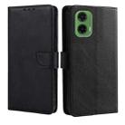 For Motorola Moto G35 5G Calf Texture Buckle Flip Leather Phone Case(Black) - 1