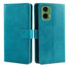 For Motorola Moto G35 5G Calf Texture Buckle Flip Leather Phone Case(Light Blue) - 1