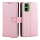 For Motorola Moto G35 5G Calf Texture Buckle Flip Leather Phone Case(Rose Gold) - 1